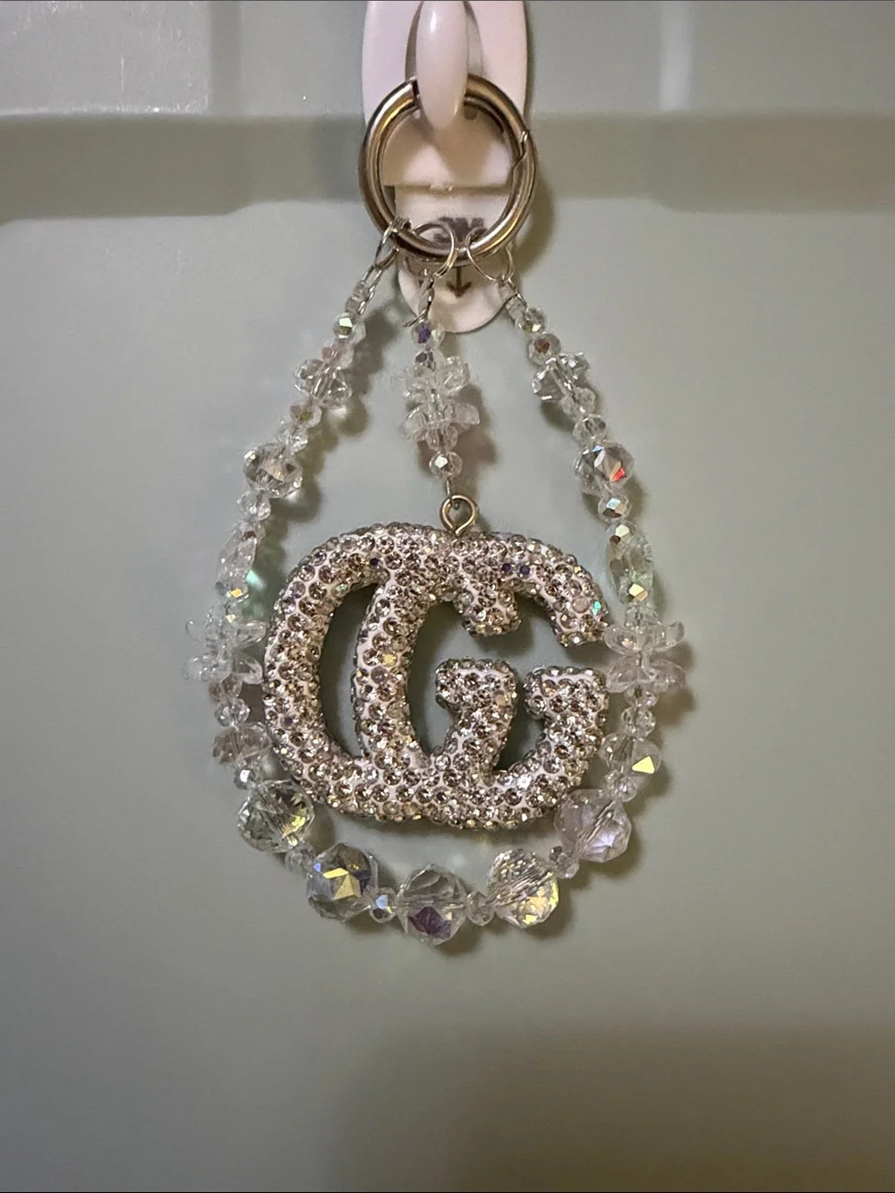 Crystal Pendant Keychain - Clear Crystal